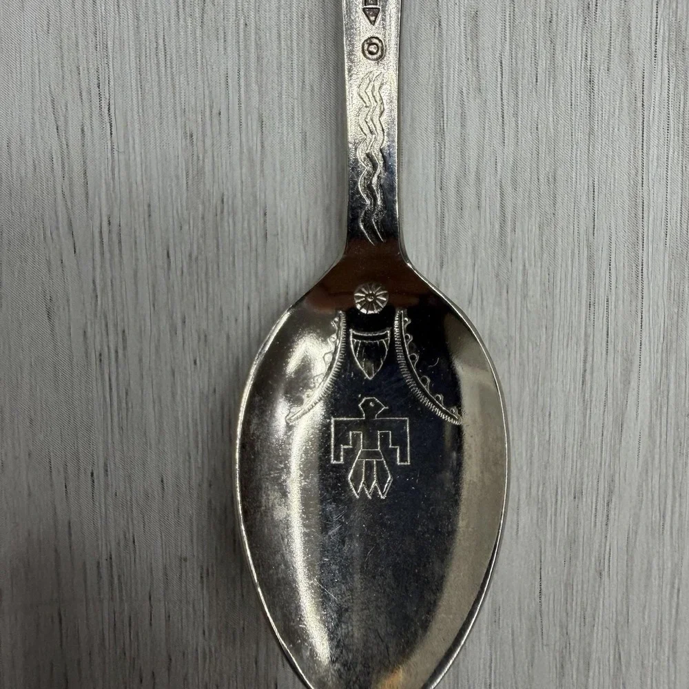 Nevada Souvenir Spoon Native American Symbols Thunderbird Stem Bowl Vintage